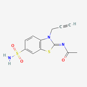 molecular formula C12H11N3O3S2 B2466505 N-(3-prop-2-ynyl-6-sulfamoyl-1,3-benzothiazol-2-ylidene)acetamide CAS No. 865181-83-5