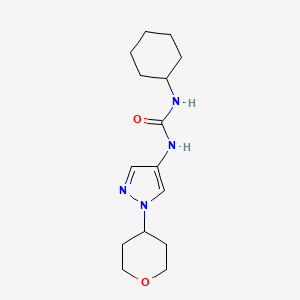 molecular formula C15H24N4O2 B2466514 1-环己基-3-(1-(四氢-2H-吡喃-4-基)-1H-吡唑-4-基)脲 CAS No. 1797351-44-0