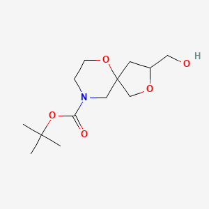molecular formula C13H23NO5 B2466515 tert-Butyl 3-(hydroxymethyl)-2,6-dioxa-9-azaspiro[4.5]decane-9-carboxylate CAS No. 1330763-25-1