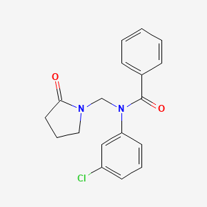 molecular formula C18H17ClN2O2 B2466531 N-(3-chlorophenyl)-N-[(2-oxopyrrolidin-1-yl)methyl]benzamide CAS No. 852155-36-3