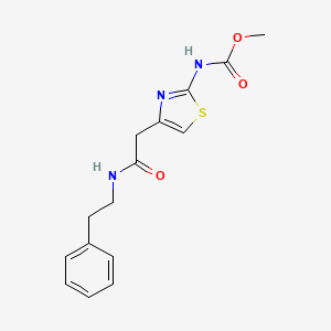 molecular formula C15H17N3O3S B2466558 Methyl (4-(2-oxo-2-(phenethylamino)ethyl)thiazol-2-yl)carbamate CAS No. 946283-87-0