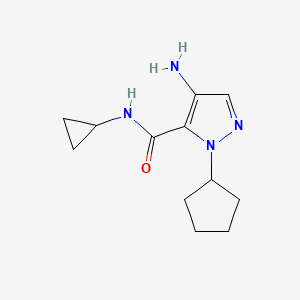 molecular formula C12H18N4O B2466562 4-Amino-1-cyclopentyl-N-cyclopropyl-1H-pyrazole-5-carboxamide CAS No. 2101196-20-5