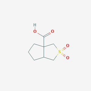 molecular formula C8H12O4S B2466578 2,2-Dioxo-1,3,4,5,6,6a-hexahydrocyclopenta[c]thiophene-3a-carboxylic acid CAS No. 2413900-46-4