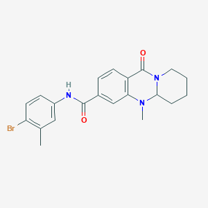 molecular formula C21H22BrN3O2 B2466579 N-(4-溴-3-甲基苯基)-5-甲基-11-氧代-5,6,7,8,9,11-六氢-5aH-吡啶并[2,1-b]喹唑-3-甲酸酰胺 CAS No. 1574622-16-4