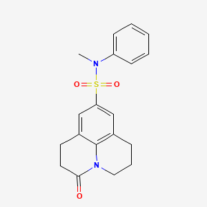 molecular formula C19H20N2O3S B2466587 N-methyl-3-oxo-N-phenyl-1,2,3,5,6,7-hexahydropyrido[3,2,1-ij]quinoline-9-sulfonamide CAS No. 896375-20-5
