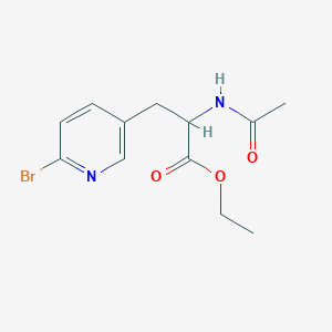 molecular formula C12H15BrN2O3 B2466588 ethyl3-(6-bromopyridin-3-yl)-2-acetamidopropanoate CAS No. 2377032-22-7