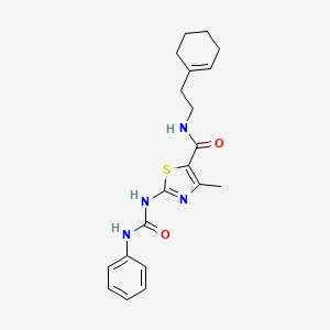 molecular formula C20H24N4O2S B2466610 N-(2-(cyclohex-1-en-1-yl)ethyl)-4-methyl-2-(3-phenylureido)thiazole-5-carboxamide CAS No. 941974-76-1