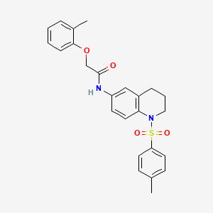 molecular formula C25H26N2O4S B2466625 N-[1-(4-methylbenzenesulfonyl)-1,2,3,4-tetrahydroquinolin-6-yl]-2-(2-methylphenoxy)acetamide CAS No. 1005300-26-4
