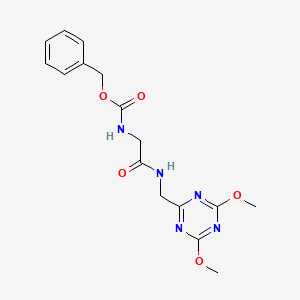 molecular formula C16H19N5O5 B2466657 Benzyl (2-(((4,6-dimethoxy-1,3,5-triazin-2-yl)methyl)amino)-2-oxoethyl)carbamate CAS No. 2034539-54-1