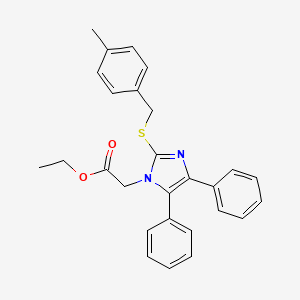 molecular formula C27H26N2O2S B2466667 ethyl 2-{2-[(4-methylbenzyl)sulfanyl]-4,5-diphenyl-1H-imidazol-1-yl}acetate CAS No. 339278-02-3