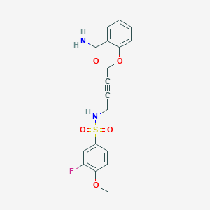 2-((4-(3-Fluoro-4-methoxyphenylsulfonamido)but-2-yn-1-yl)oxy)benzamide