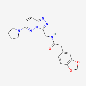 2-(benzo[d][1,3]dioxol-5-yl)-N-((6-(pyrrolidin-1-yl)-[1,2,4]triazolo[4,3-b]pyridazin-3-yl)methyl)acetamide