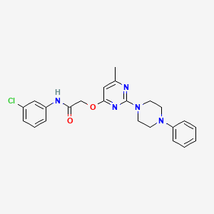 N-(3-chlorophenyl)-2-{[6-methyl-2-(4-phenylpiperazin-1-yl)pyrimidin-4-yl]oxy}acetamide