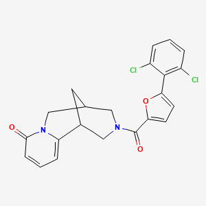 3-(5-(2,6-dichlorophenyl)furan-2-carbonyl)-3,4,5,6-tetrahydro-1H-1,5-methanopyrido[1,2-a][1,5]diazocin-8(2H)-one