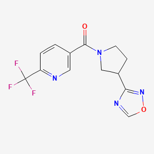 (3-(1,2,4-Oxadiazol-3-yl)pyrrolidin-1-yl)(6-(trifluoromethyl)pyridin-3-yl)methanone