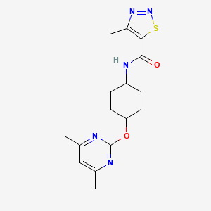 N-((1r,4r)-4-((4,6-dimethylpyrimidin-2-yl)oxy)cyclohexyl)-4-methyl-1,2,3-thiadiazole-5-carboxamide