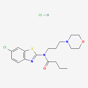 molecular formula C18H25Cl2N3O2S B2466721 N-(6-chlorobenzo[d]thiazol-2-yl)-N-(3-morpholinopropyl)butyramide hydrochloride CAS No. 1216434-49-9