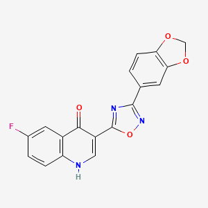 3-(3-(benzo[d][1,3]dioxol-5-yl)-1,2,4-oxadiazol-5-yl)-6-fluoroquinolin-4(1H)-one