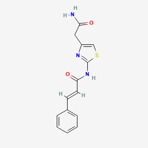 molecular formula C14H13N3O2S B2466743 N-(4-(2-amino-2-oxoethyl)thiazol-2-yl)cinnamamide CAS No. 1207062-05-2