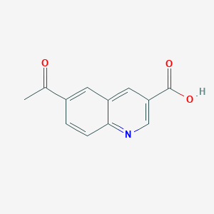 molecular formula C12H9NO3 B2466746 6-Acetylquinoline-3-carboxylic acid CAS No. 1956328-29-2