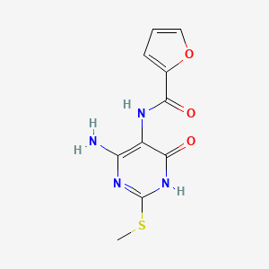 molecular formula C10H10N4O3S B2466752 N-(4-amino-2-(methylthio)-6-oxo-1,6-dihydropyrimidin-5-yl)furan-2-carboxamide CAS No. 868225-82-5