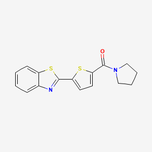 molecular formula C16H14N2OS2 B2466760 (5-(Benzo[d]thiazol-2-yl)thiophen-2-yl)(pyrrolidin-1-yl)methanone CAS No. 622344-51-8