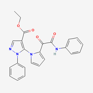 molecular formula C24H20N4O4 B2466765 ethyl 5-[2-(2-anilino-2-oxoacetyl)-1H-pyrrol-1-yl]-1-phenyl-1H-pyrazole-4-carboxylate CAS No. 477709-28-7