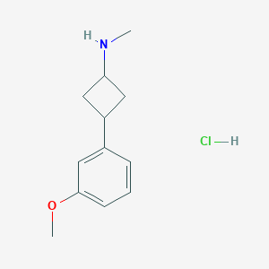 molecular formula C12H18ClNO B2466766 (1r,3r)-3-(3-methoxyphenyl)-N-methylcyclobutan-1-amine hydrochloride CAS No. 1909287-09-7