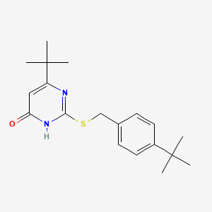 molecular formula C19H26N2OS B2466767 6-(tert-butyl)-2-{[4-(tert-butyl)benzyl]sulfanyl}-4(3H)-pyrimidinone CAS No. 478259-95-9