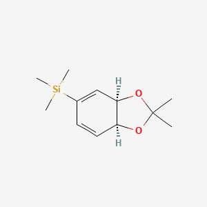 molecular formula C12H20O2Si B2466768 ((3aR,7aS)-2,2-dimethyl-3a,7a-dihydrobenzo[d][1,3]dioxol-5-yl)trimethylsilane (racemic) CAS No. 1998128-14-5