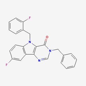 molecular formula C24H17F2N3O B2466776 3-benzyl-8-fluoro-5-(2-fluorobenzyl)-3H-pyrimido[5,4-b]indol-4(5H)-one CAS No. 1185072-16-5