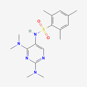 molecular formula C17H25N5O2S B2466777 N-(2,4-bis(dimethylamino)pyrimidin-5-yl)-2,4,6-trimethylbenzenesulfonamide CAS No. 1448029-30-8