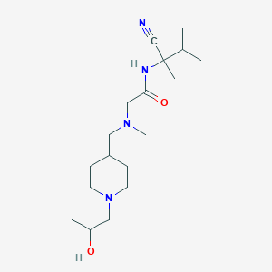 molecular formula C18H34N4O2 B2466783 N-(1-cyano-1,2-dimethylpropyl)-2-({[1-(2-hydroxypropyl)piperidin-4-yl]methyl}(methyl)amino)acetamide CAS No. 1333552-05-8
