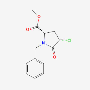 molecular formula C13H14ClNO3 B2466785 Methyl (2S,4S)-1-benzyl-4-chloro-5-oxopyrrolidine-2-carboxylate CAS No. 160962-36-7