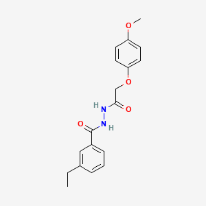 molecular formula C18H20N2O4 B2466788 3-ethyl-N'-[(4-methoxyphenoxy)acetyl]benzohydrazide CAS No. 1986519-00-9