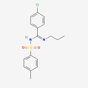molecular formula C17H19ClN2O2S B2466796 4-chloro-N-propyl-N'-tosylbenzimidamide CAS No. 328014-97-7