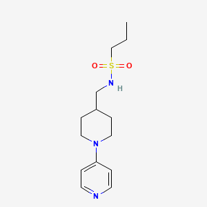 molecular formula C14H23N3O2S B2466797 N-((1-(pyridin-4-yl)piperidin-4-yl)methyl)propane-1-sulfonamide CAS No. 2034319-15-6