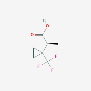 molecular formula C7H9F3O2 B2466801 (2S)-2-[1-(Trifluoromethyl)cyclopropyl]propanoic acid CAS No. 2248210-17-3
