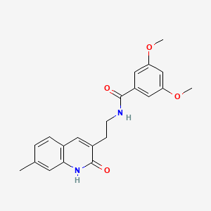 3,5-dimethoxy-N-[2-(7-methyl-2-oxo-1H-quinolin-3-yl)ethyl]benzamide