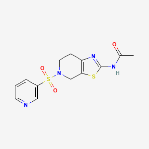molecular formula C13H14N4O3S2 B2466824 N-(5-(pyridin-3-ylsulfonyl)-4,5,6,7-tetrahydrothiazolo[5,4-c]pyridin-2-yl)acetamide CAS No. 1351617-96-3