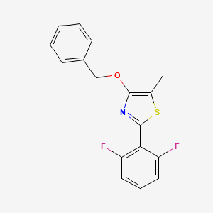 molecular formula C17H13F2NOS B2466844 4-(Benzyloxy)-2-(2,6-difluorophenyl)-5-methyl-1,3-thiazole CAS No. 400087-54-9