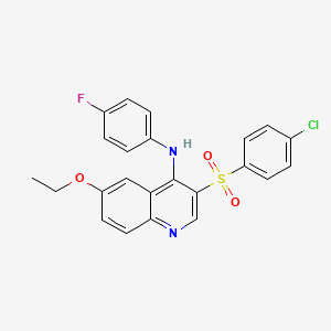 molecular formula C23H18ClFN2O3S B2466853 3-((4-氯苯基)磺酰)-6-乙氧基-N-(4-氟苯基)喹啉-4-胺 CAS No. 899356-29-7