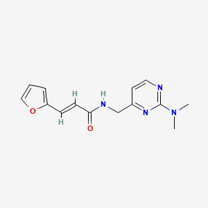 molecular formula C14H16N4O2 B2466857 (E)-N-((2-(dimethylamino)pyrimidin-4-yl)methyl)-3-(furan-2-yl)acrylamide CAS No. 1798421-73-4