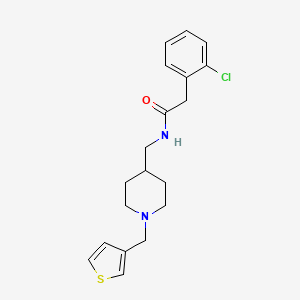 molecular formula C19H23ClN2OS B2466860 2-(2-chlorophenyl)-N-((1-(thiophen-3-ylmethyl)piperidin-4-yl)methyl)acetamide CAS No. 1234939-41-3