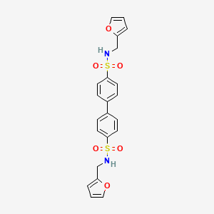 molecular formula C22H20N2O6S2 B2466879 N4,N4'-bis[(furan-2-yl)methyl]-[1,1'-biphenyl]-4,4'-disulfonamide CAS No. 431893-05-9