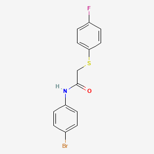 molecular formula C14H11BrFNOS B2466894 N-(4-bromophenyl)-2-[(4-fluorophenyl)sulfanyl]acetamide CAS No. 693799-76-7