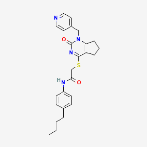 molecular formula C25H28N4O2S B2466899 N-(4-butylphenyl)-2-((2-oxo-1-(pyridin-4-ylmethyl)-2,5,6,7-tetrahydro-1H-cyclopenta[d]pyrimidin-4-yl)thio)acetamide CAS No. 899954-65-5