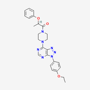 molecular formula C25H27N7O3 B2466905 1-{4-[3-(4-ethoxyphenyl)-3H-[1,2,3]triazolo[4,5-d]pyrimidin-7-yl]piperazin-1-yl}-2-phenoxypropan-1-one CAS No. 920418-10-6
