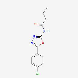 molecular formula C12H12ClN3O2 B2466928 N-[5-(4-chlorophenyl)-1,3,4-oxadiazol-2-yl]butanamide CAS No. 865287-24-7