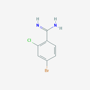 molecular formula C7H6BrClN2 B2466947 4-Bromo-2-chlorobenzenecarboximidamide CAS No. 1260861-86-6